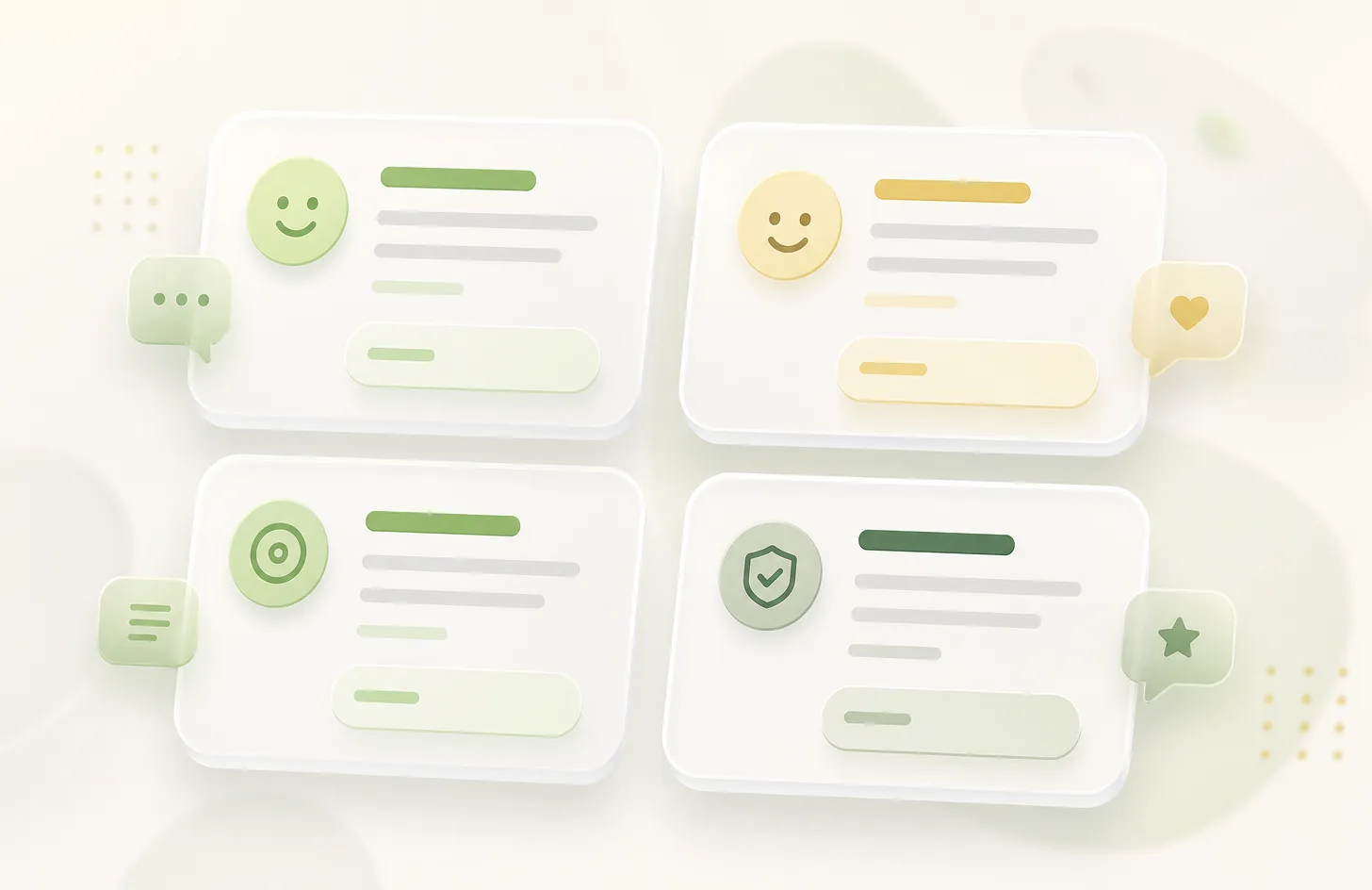 Different polite repayment reminder message styles arranged as calm rounded cards.