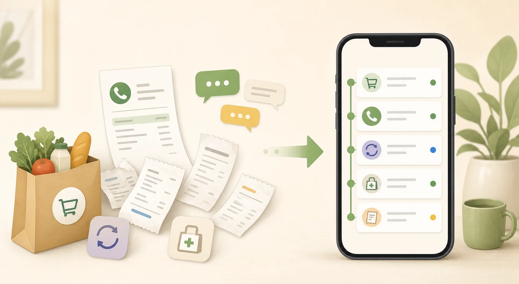 Recurring family bill log with bills, repayments, and a current balance organized together.
