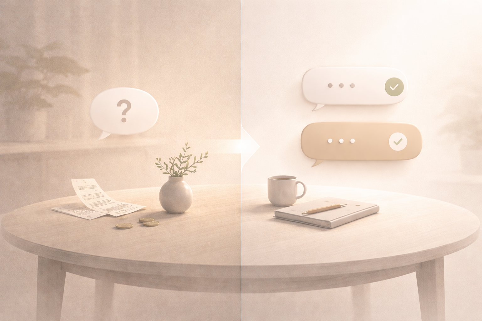 Illustration showing how clarity removes guesswork in repayment follow-ups