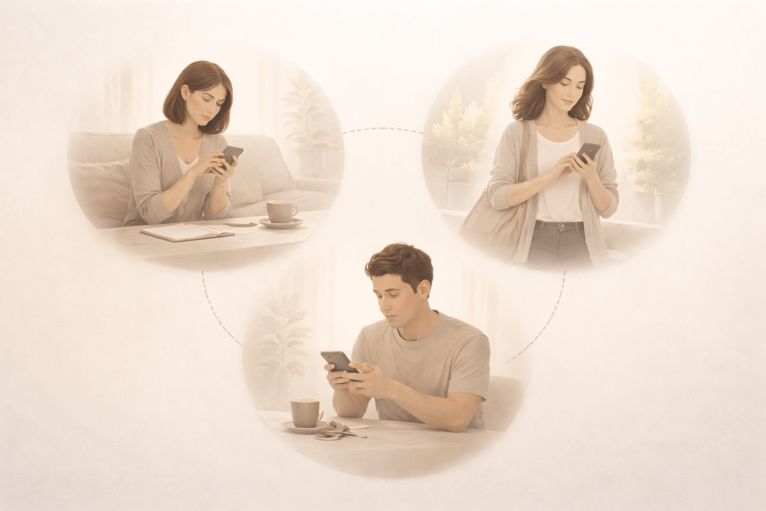 Illustration showing three money communication paths working together
