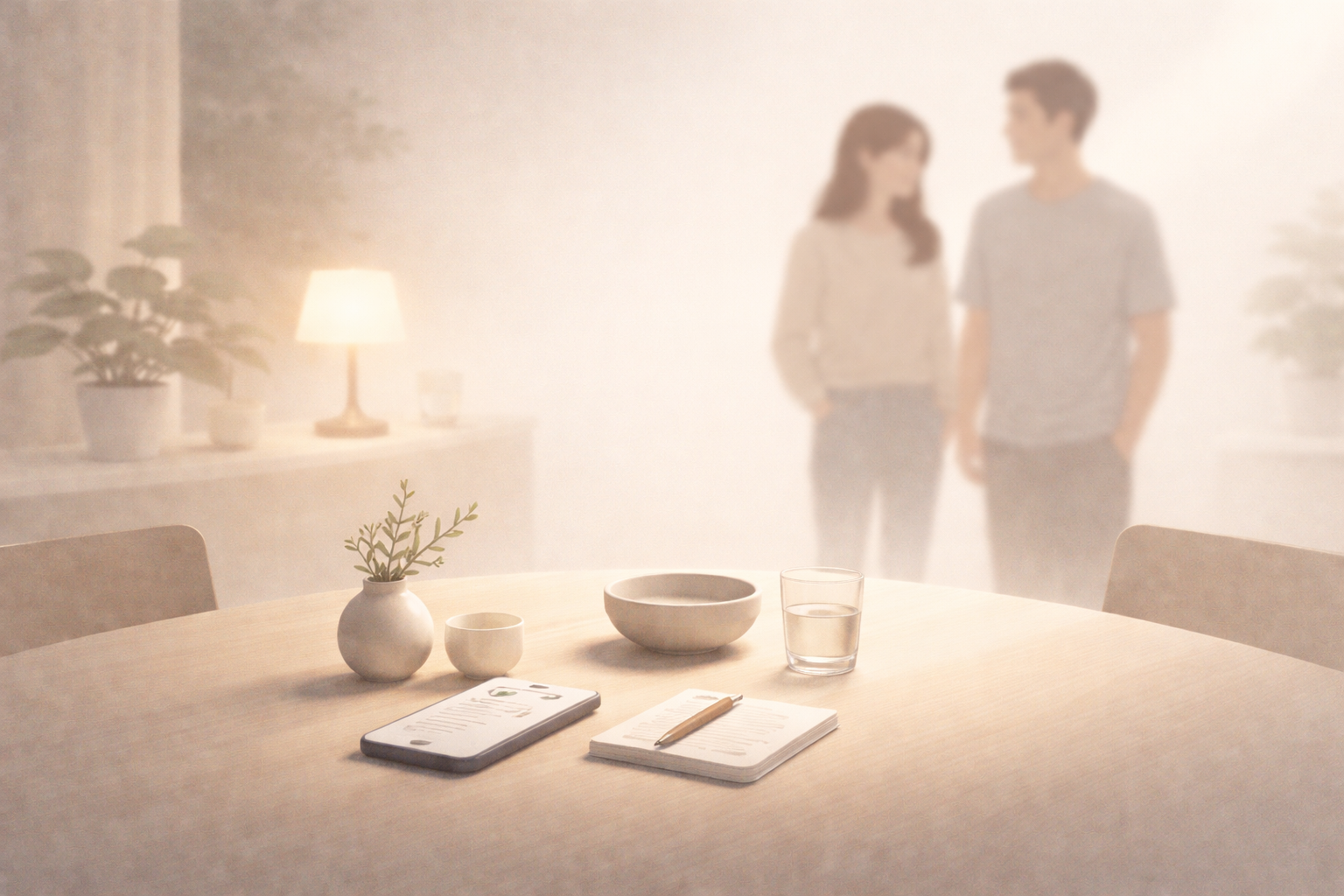 Illustration showing how structure reduces emotional load in shared expenses